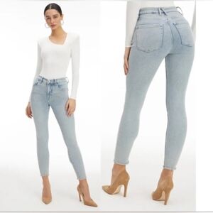 Good American Good Legs Crop Long Fray Hem